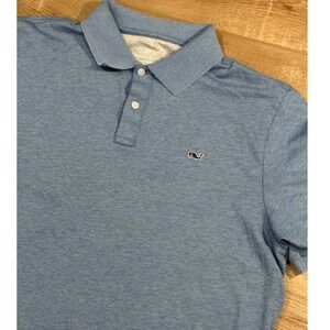 Vineyard Vines Edgartown Polo Shirt Blue Whale Logo Short Sleeve Men's Size L